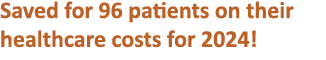 Saved for 96 patients on their healthcare costs for 2024  