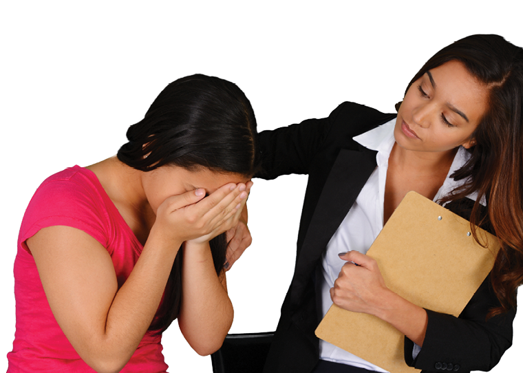 Person in need having a counseling session